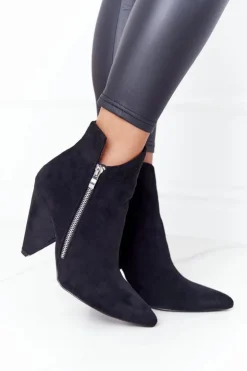 Asymetryczne Botki Na Obcasie Lu Boo Czarne