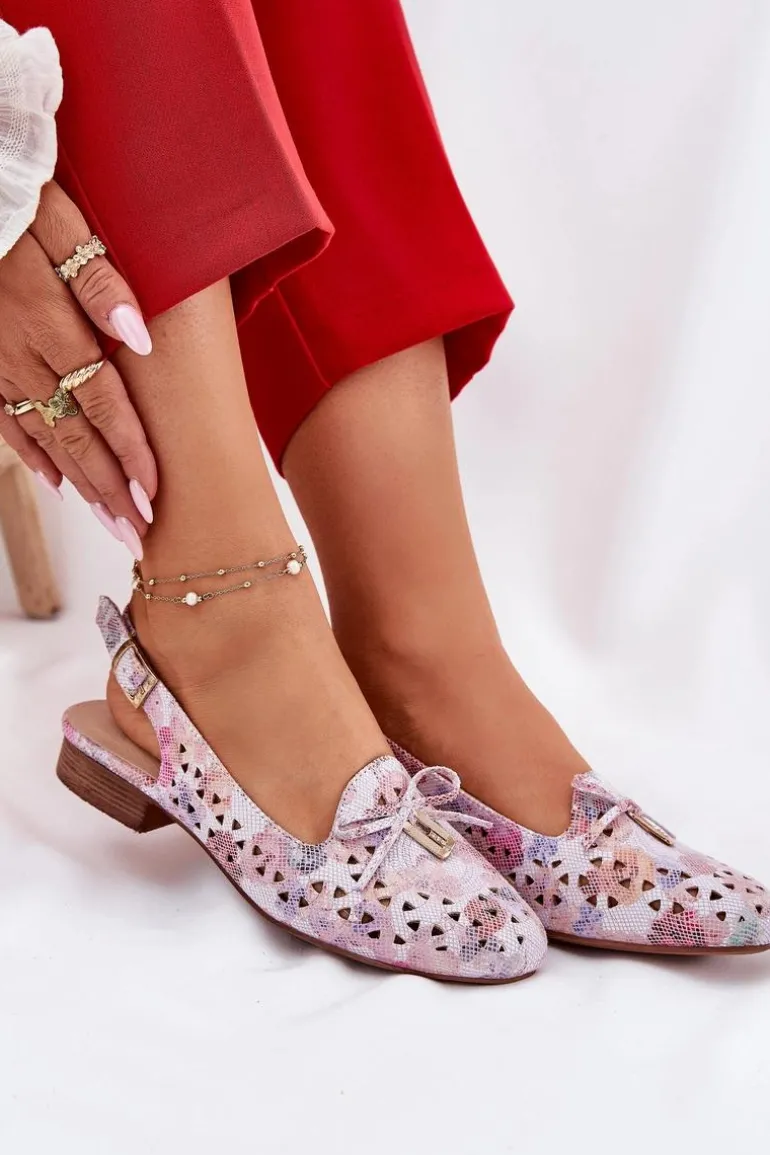 Ażurowe Baleriny Z Odkrytą Piętą Multikolor Navinnia