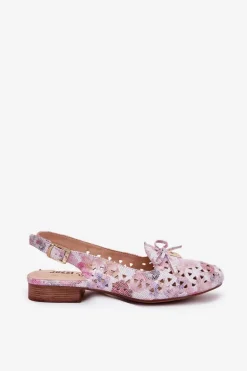 Ażurowe Baleriny Z Odkrytą Piętą Multikolor Navinnia