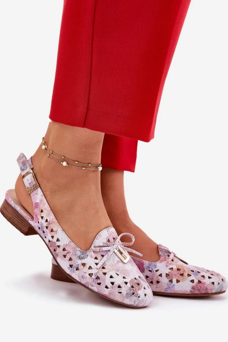 Ażurowe Baleriny Z Odkrytą Piętą Multikolor Navinnia