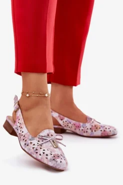 Ażurowe Baleriny Z Odkrytą Piętą Multikolor Navinnia