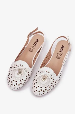 Ażurowe Baleriny Z Odkrytą Piętą Białe Navinnia