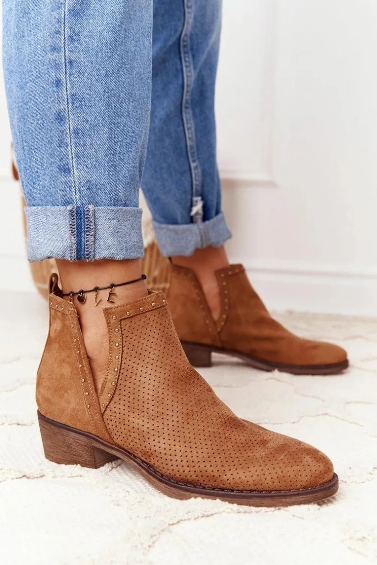 Ażurowe Botki Z Wycięciami Camel Clever