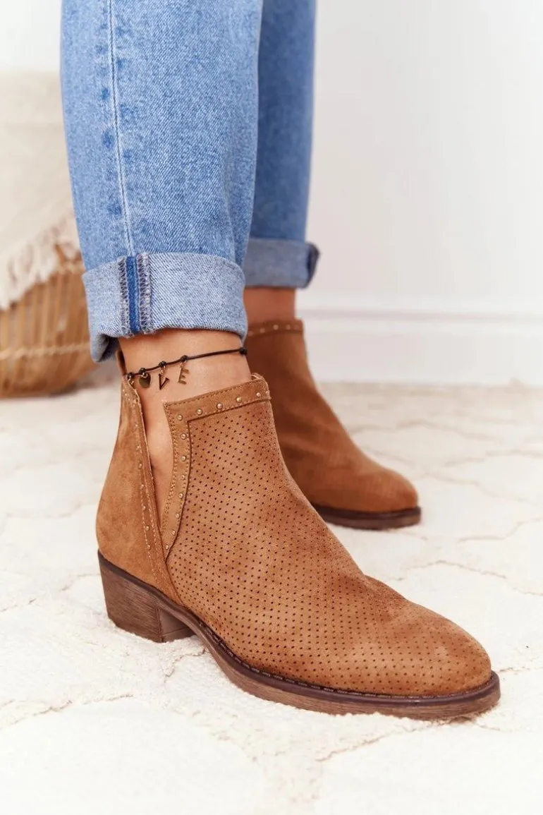 Ażurowe Botki Z Wycięciami Camel Clever