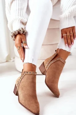 Ażurowe Botki Z Wycięciami Camel Western