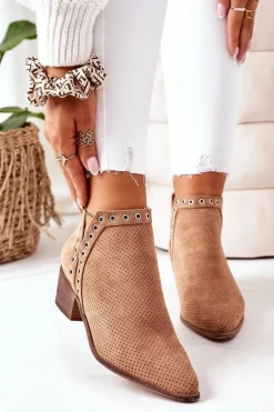 Ażurowe Botki Z Wycięciami Camel Western