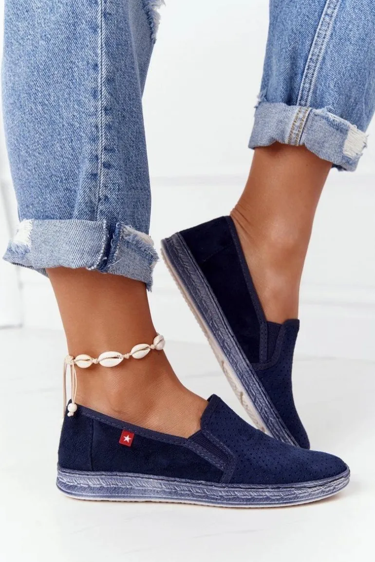 Ażurowe Espadryle Big Star HH276004 Granatowe