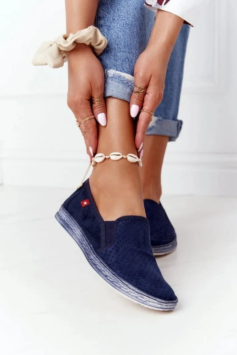 Ażurowe Espadryle Big Star HH276004 Granatowe