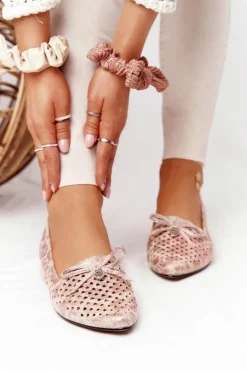 Ażurowe Mokasyny Na Złotym Obcasie Vinceza 21-10602 Multikolor