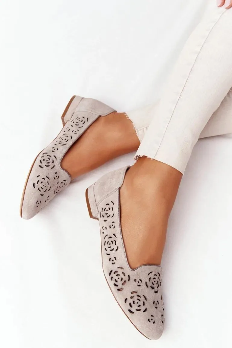 Ażurowe Mokasyny Sergio Leone BL627 Cappuccino