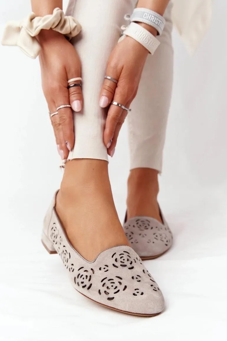 Ażurowe Mokasyny Sergio Leone BL627 Cappuccino