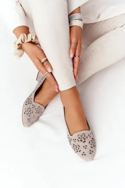 Ażurowe Mokasyny Sergio Leone BL627 Cappuccino