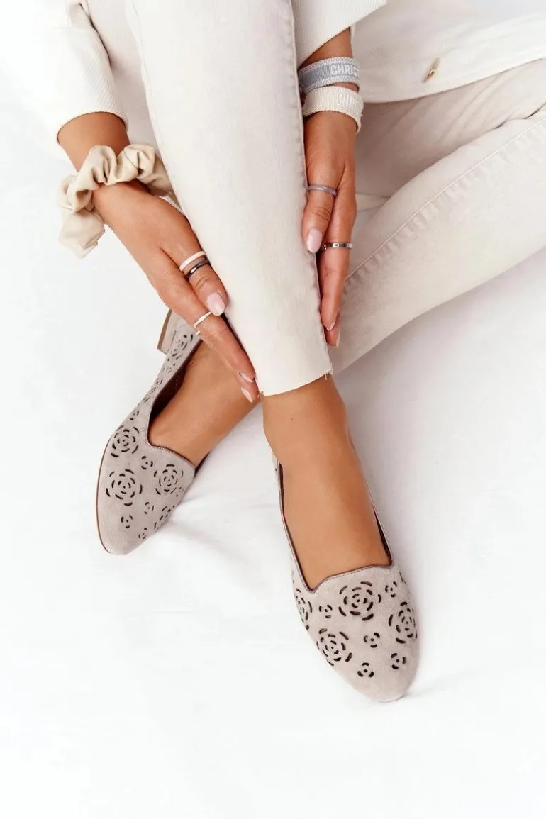 Ażurowe Mokasyny Sergio Leone BL627 Cappuccino