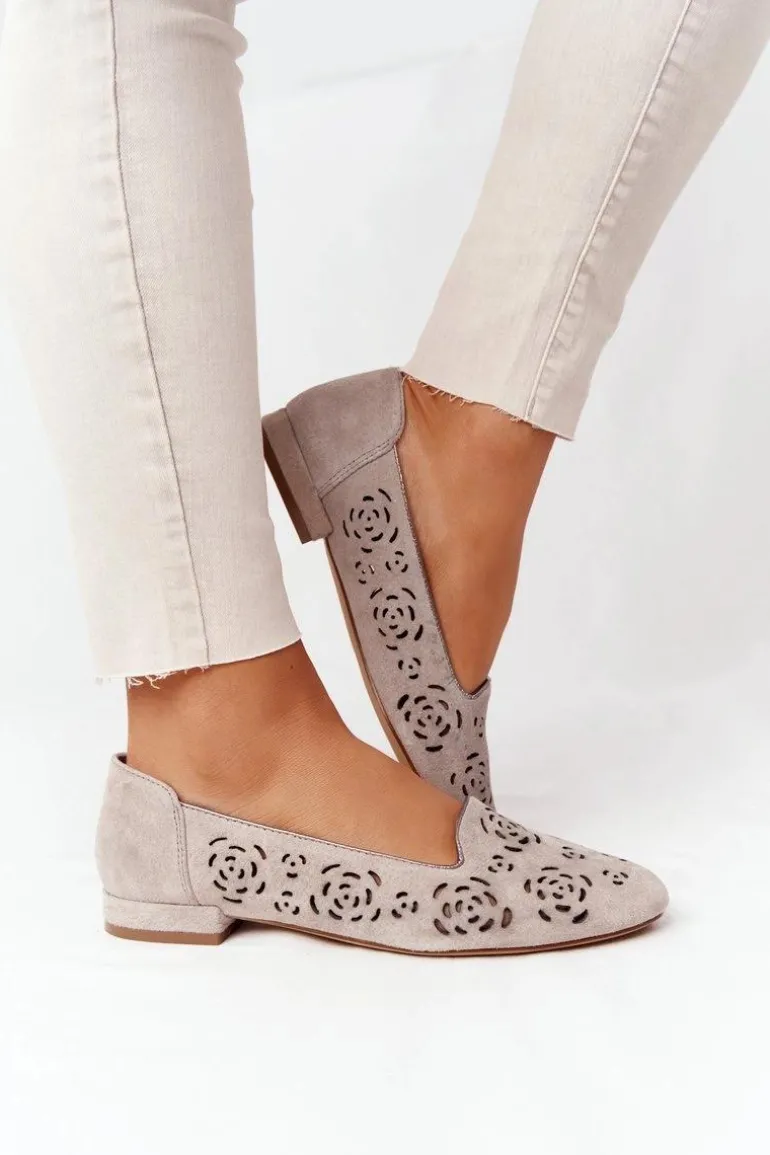 Ażurowe Mokasyny Sergio Leone BL627 Cappuccino