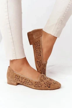 Ażurowe Mokasyny Sergio Leone BL627 Rude