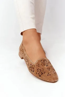 Ażurowe Mokasyny Sergio Leone BL627 Rude