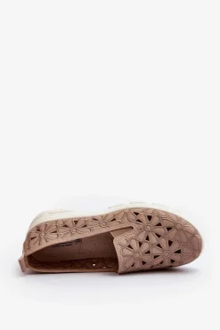 Ażurowe Półbuty Damskie Różowe Emilei