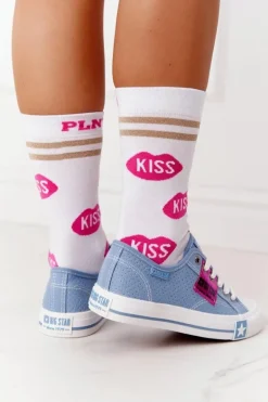 Ażurowe Trampki Damskie BIG STAR FF274037 Niebieskie