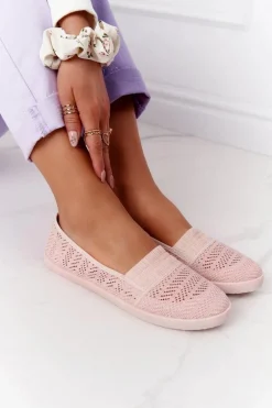 Ażurowe Wsuwane Tenisówki Slip-On Różowe Chillout