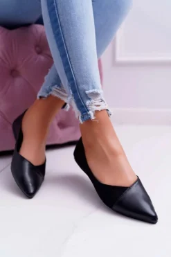 Baleriny Damskie Czarne Tergo