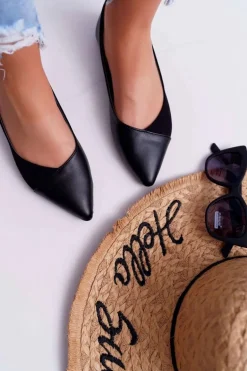 Baleriny Damskie Czarne Tergo