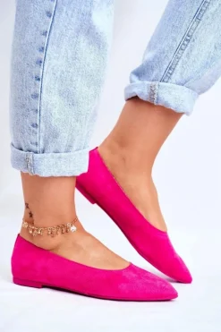Baleriny Damskie Eko-Zamsz Fuksja Bellissima