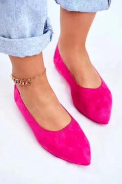 Baleriny Damskie Eko-Zamsz Fuksja Bellissima