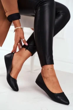 Baleriny Damskie Eleganckie Czarne Maude