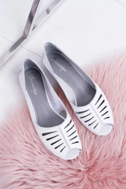 Baleriny Damskie Maciejka Skórzane Odkryte Palce 03497-59