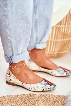 Baleriny Damskie Sergio Leone Czerwony Wąż BL611 Nemsis