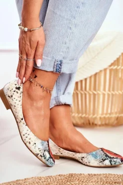 Baleriny Damskie Sergio Leone Czerwony Wąż BL611 Nemsis