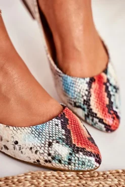 Baleriny Damskie Sergio Leone Czerwony Wąż BL611 Nemsis