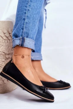 Baleriny Damskie Sergio Leone Czarne BL612