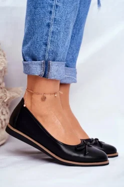 Baleriny Damskie Sergio Leone Czarne BL612