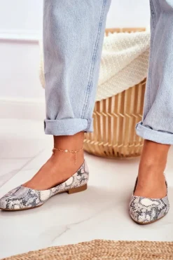 Baleriny Damskie Sergio Leone Biały Wąż BL611 Nemsis