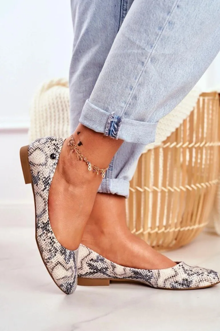 Baleriny Damskie Sergio Leone Biały Wąż BL611 Nemsis