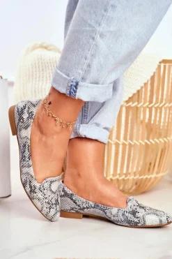 Baleriny Damskie Sergio Leone Biały Wąż BL610