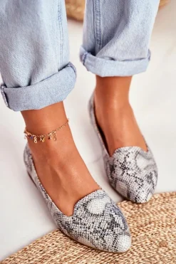 Baleriny Damskie Sergio Leone Biały Wąż BL610