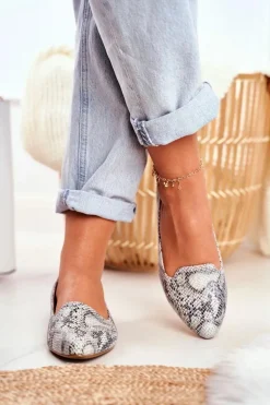 Baleriny Damskie Sergio Leone Biały Wąż BL610