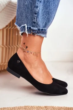 Baleriny Damskie Zamszowe Sergio Leone BL611 Czarne Nemsis