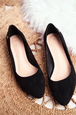 Baleriny Damskie Zamszowe Sergio Leone BL611 Czarne Nemsis