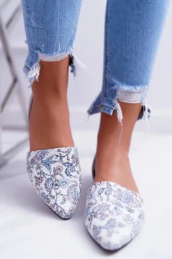 Baleriny Laura Messi 1110 Skóra Szare Augure