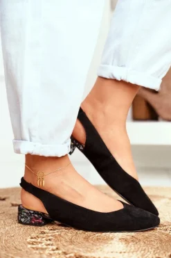 Baleriny Na Obcasie Maciejka Czarne 04482-01