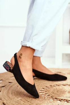 Baleriny Na Obcasie Maciejka Czarne 04482-01