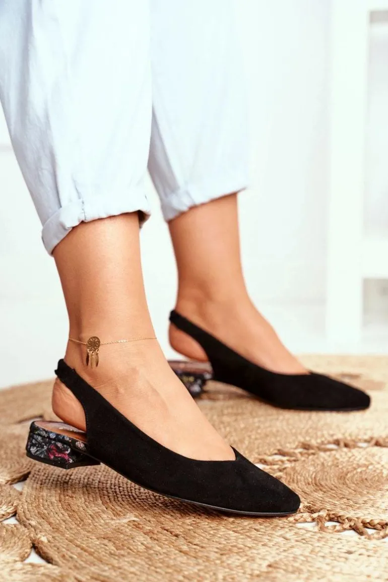 Baleriny Na Obcasie Maciejka Czarne 04482-01