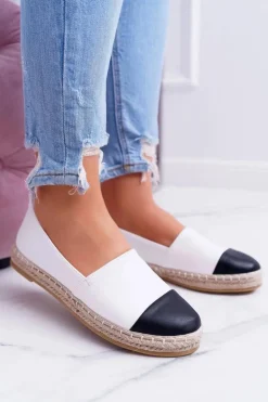 Białe Damskie Espadryle Flaty