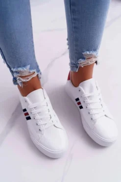 Białe Damskie Sportowe Tenisówki Acarana