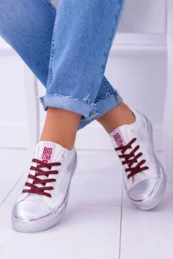 Big Star Białe Posrebrzane Tenisówki Trampki BB274014