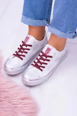 Big Star Białe Posrebrzane Tenisówki Trampki BB274014