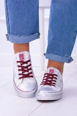 Big Star Białe Posrebrzane Tenisówki Trampki BB274014